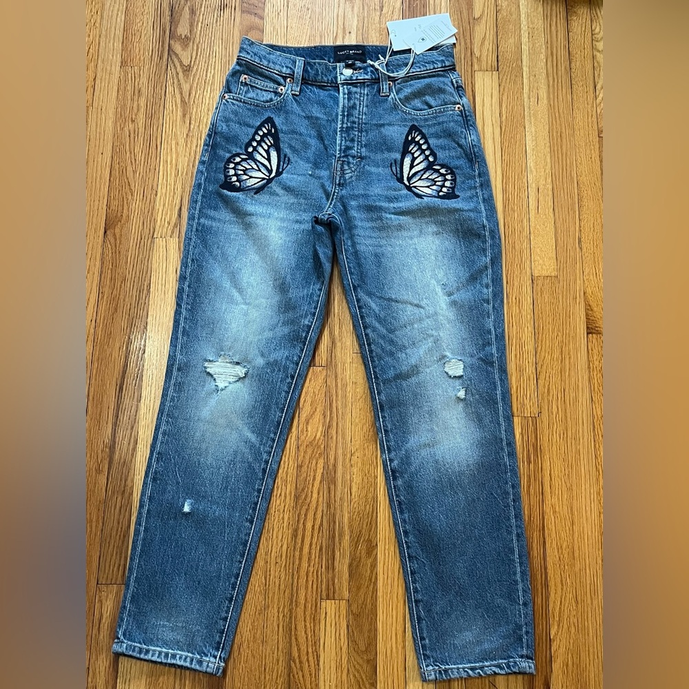 Lucky Brand Jeans with Butterfly Design sz 26/2